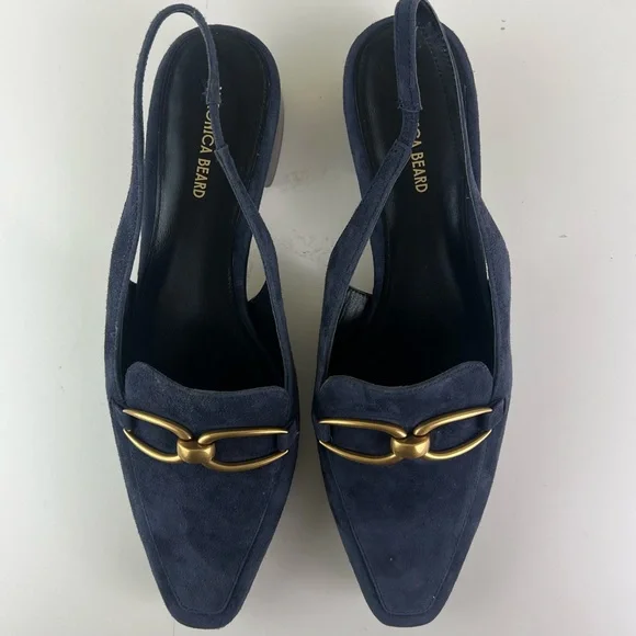 VERONICA BEARD BLUE SUEDE SLINGBACK SANDALS - Picture 11 of 11